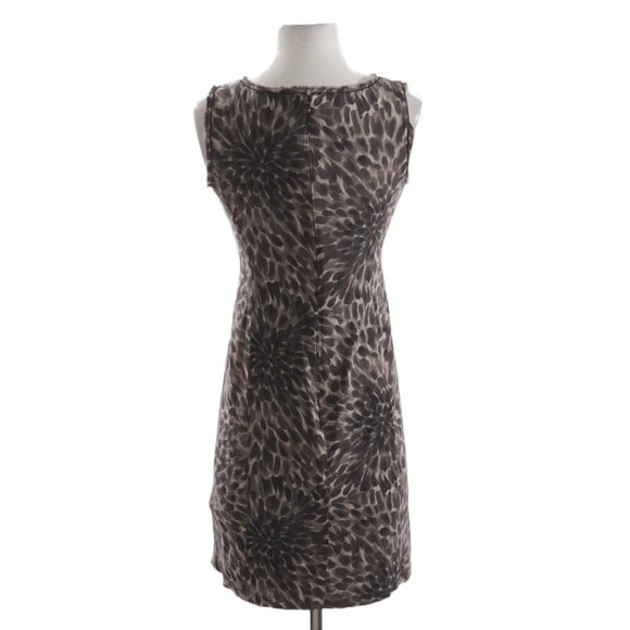 ANN TAYLOR silk black floral sleeveless midi shiftdress women's size 2P 2 petite - Picture 2 of 3